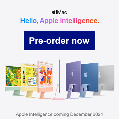 iMac. Hello, Apple Intelligence. Apple Intelligence coming December 2024. Pre-order now