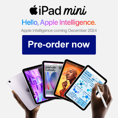 iPad mini. Hello, Apple Intelligence. Apple Intelligence coming December 2024. Pre-order now