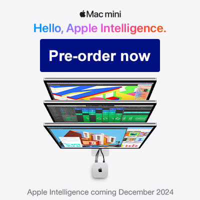 Mac mini. Hello, Apple Intelligence. Apple Intelligence coming December 2024. Pre-order now