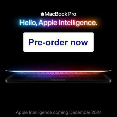 MacBook Pro. Hello, Apple Intelligence. Apple Intelligence coming December 2024. Pre-order now