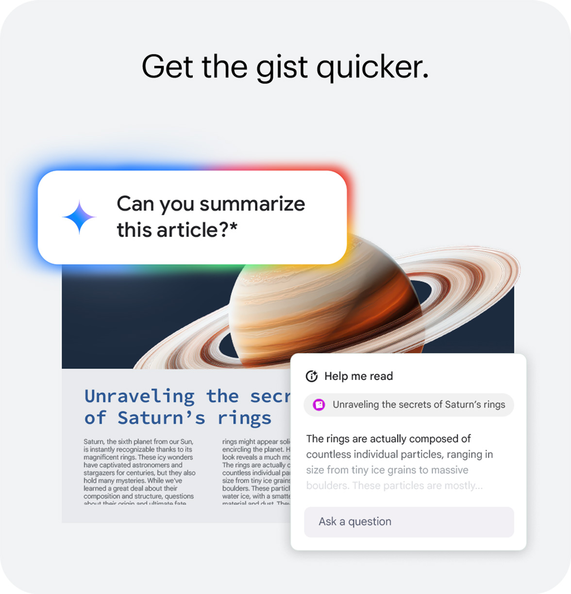 Get the gist quicker.