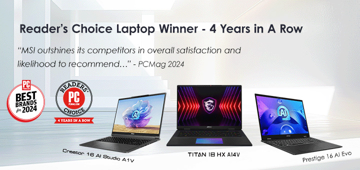 Reader's Choice Laptop Winner - 4 Years in A Row