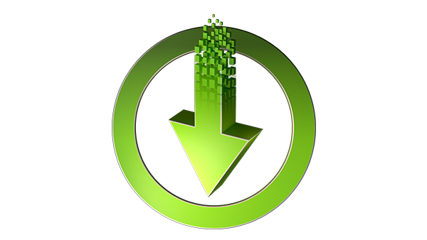 Green download symbol
