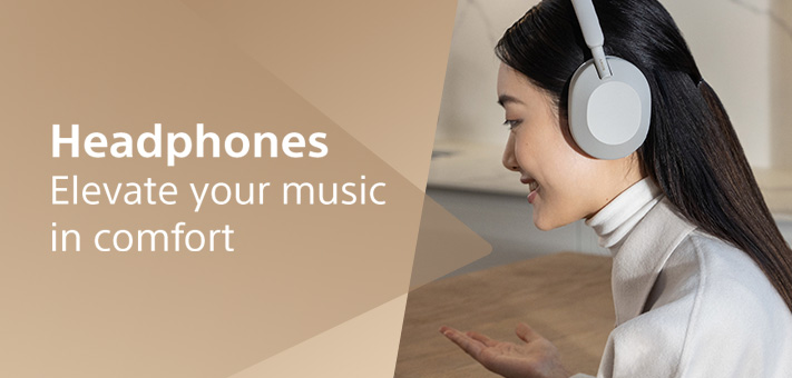 Headphones. Elevate your music in comfort.