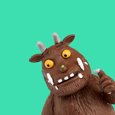Image of Gruffalo figurine on green background