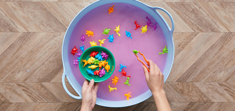 Easy DIY Sensory Play: Dinosaur Soup Water Play