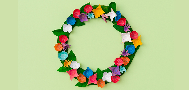 an Egg Carton Wreath